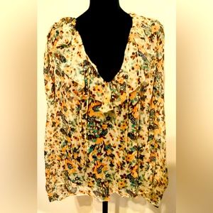 Gorgeous Ulla Johnson Astrid Floral Silk Long Sleeve Blouse sz 10 - NWT Intermix